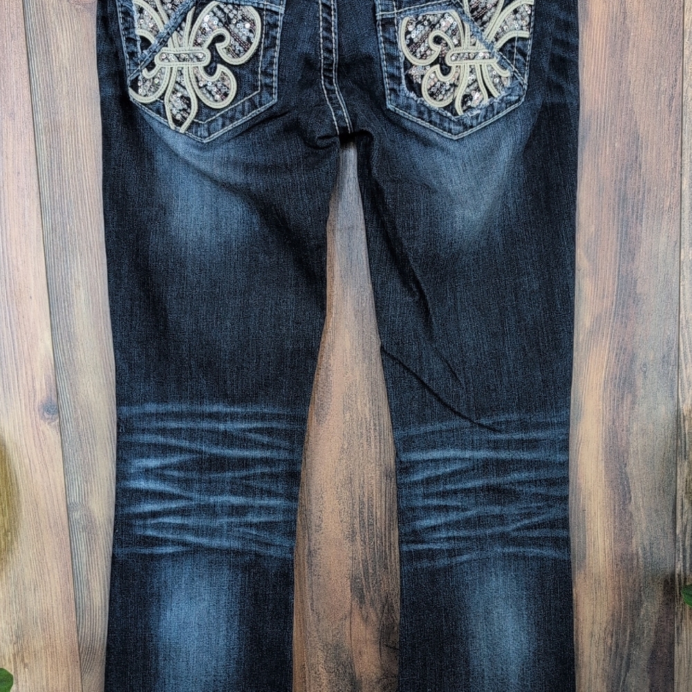 Miss Me Dark Wash Signature Mid Rise Boot Cut Jeans 26 C643 - Picture 6 of 11